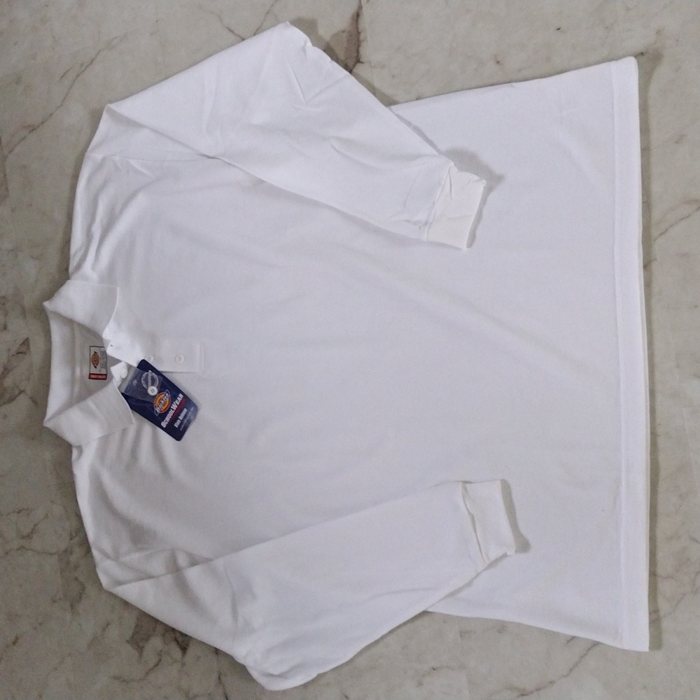 Dickies schoolwear stain release long sleeve shirt.